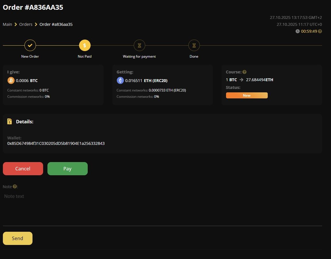 Exchange USDT to ETH at a favorable rate | Coin24