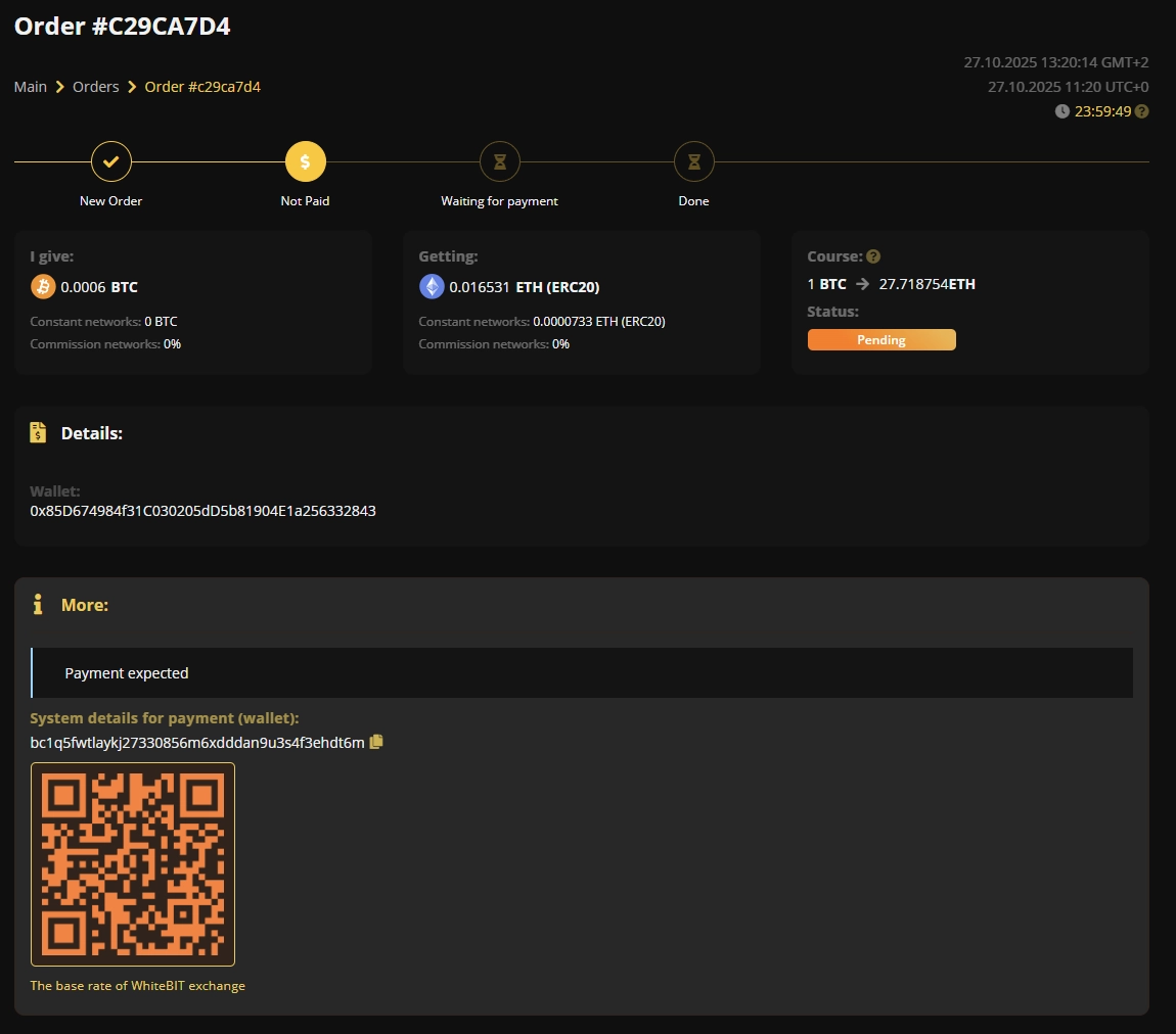 Exchange USDT to ETH at a favorable rate | Coin24