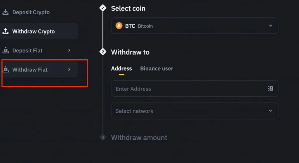 withdraw from binance, to binance