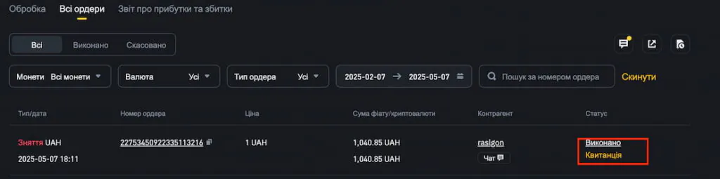 Як вивести фіатні кошти з Binance