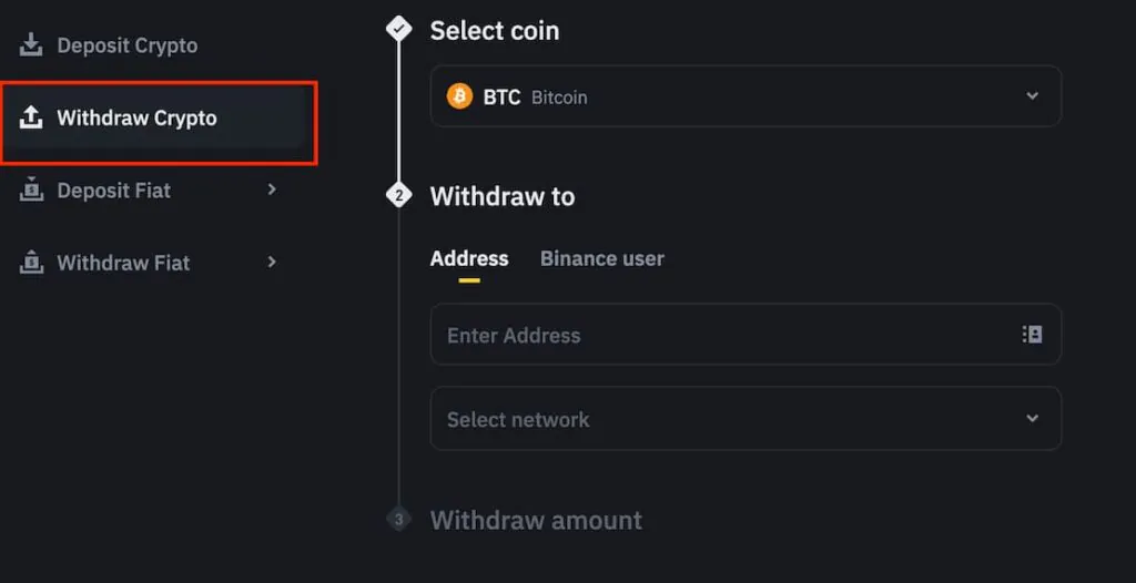 How to withdraw cryptocurrency from Binance